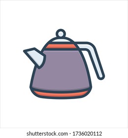 Vector colorful illustration icon for kettle