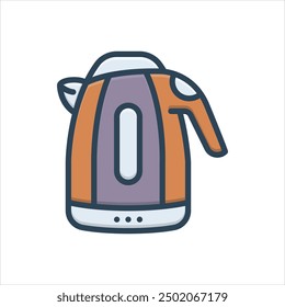 Vector colorful illustration icon for kettle