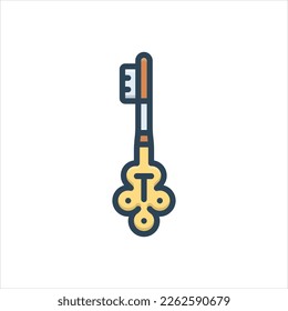 Vector colorful illustration icon for key