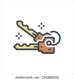 Vector colorful illustration icon for keys
