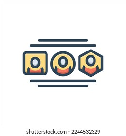 Vector colorful illustration icon for kinds