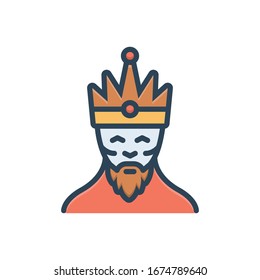 Icono de ilustración de color vectorial para rey