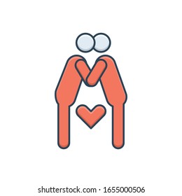 Vector colorful illustration icon for Kissing