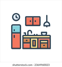 Vector colorful illustration icon for kitchen