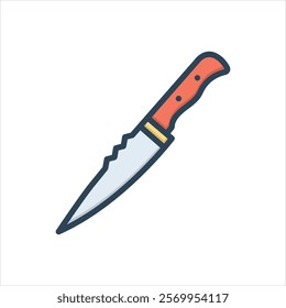 Vector colorful illustration icon for knife