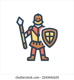 Vector colorful illustration icon for knight