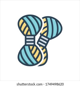 Vector colorful illustration icon for knitting yarn