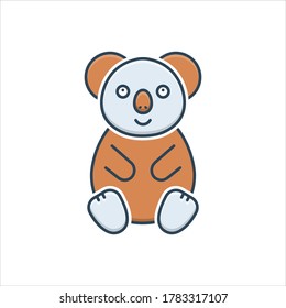 Vector colorful illustration icon for koala