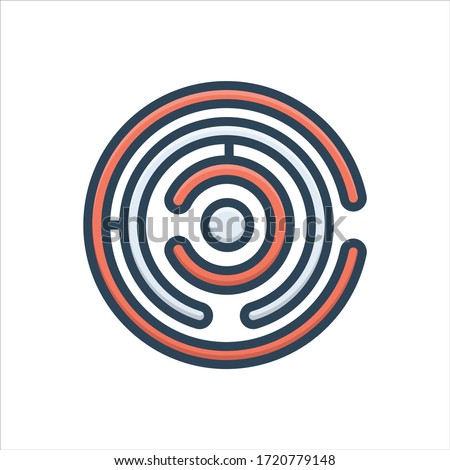 Vector colorful illustration icon for labyrinth