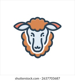 Vector colorful illustration icon for lamb
