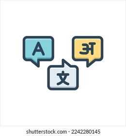 Vector colorful illustration icon for language