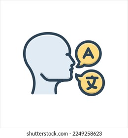 Icono de ilustración de color vectorial para lenguaje