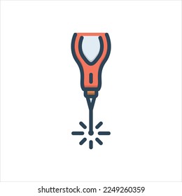 Icono de ilustración de color vectorial para láser