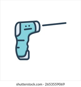 Ícone colorido de ilustração vetorial para termômetro a laser