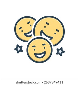Vector colorful illustration icon for laugh