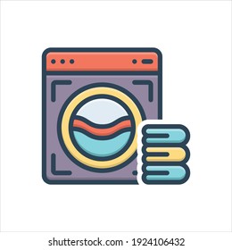 Vector colorful illustration icon for  laundry