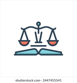 Vector colorful illustration icon for law