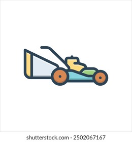 Vector colorido icono de ilustración para cortacésped