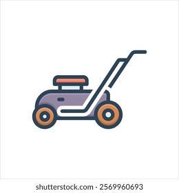 Vector colorful illustration icon for lawn mower