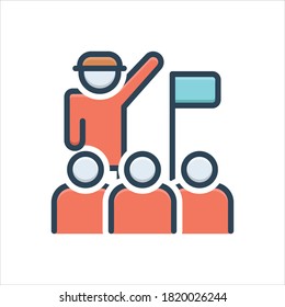 Vector colorful illustration icon for leader
