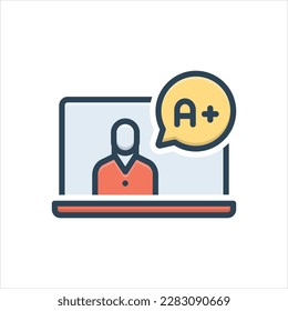 Vector colorful illustration icon for learned