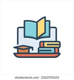 Vector colorful illustration icon for learning