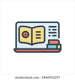 Vector colorful illustration icon for learning platform