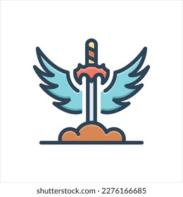 Vector colorful illustration icon for legends