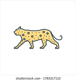 Icono de ilustración de color vectorial para leopardo