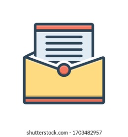 Vector colorful illustration icon for letter
