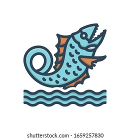 Vector colorful illustration icon for leviathan
