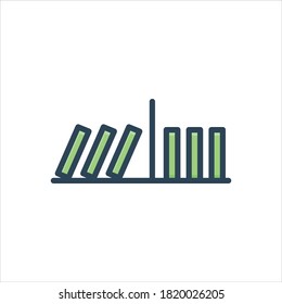 Vector colorful illustration icon for library
