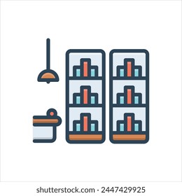 Vector colorful illustration icon for library