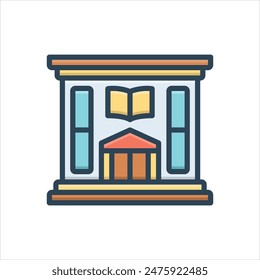 Vector colorful illustration icon for library