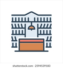Vector colorful illustration icon for library