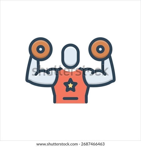Vector colorful illustration icon for lifting power