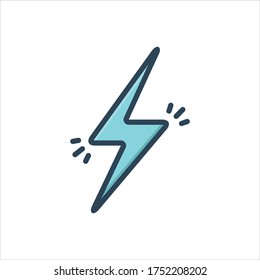 Vector Colorful Illustration Icon For Lightening Bolt