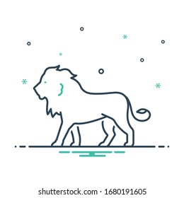 Vector colorful illustration icon for lion