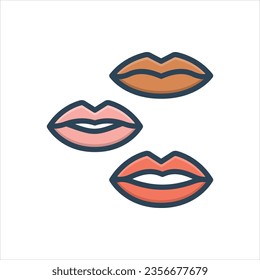 Vector colorful illustration icon for lips