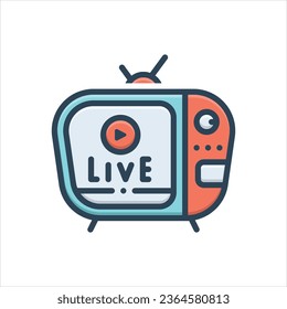 Vector colorful illustration icon for live