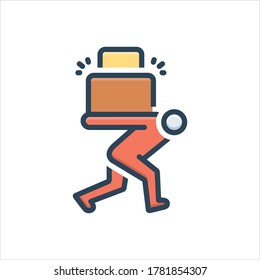 Vector colorful illustration icon for load