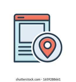Vector colorful illustration icon for local seo