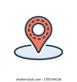 Vector colorful illustration  icon for location