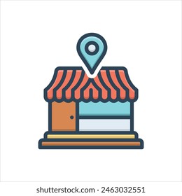 Vector colorful illustration icon for location