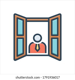 Vector colorful illustration icon for look