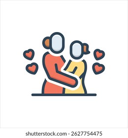 Vector colorful illustration icon for i love mom