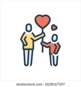 Vector colorful illustration icon for i love dad