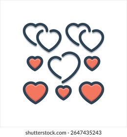 Vetor ícone colorido ilustração para o amor