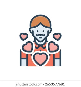 Vector colorful illustration icon for i love dad