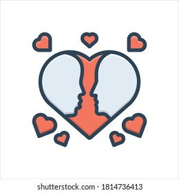 Vector colorful illustration icon for lover